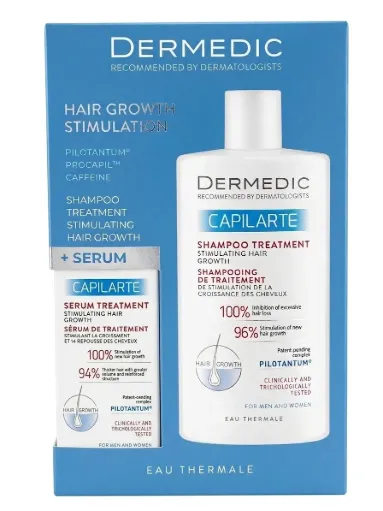 Dermedic SET CAPILARTE 2in1(Serum +Shampoo) stimulating Shampoo 300ml + CAPILARTE SERUM stimulating  150ml